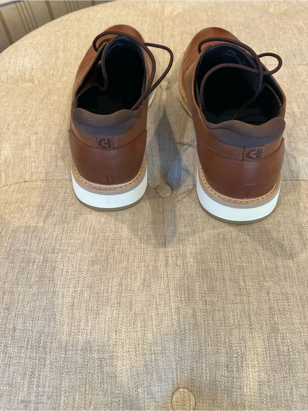 Cole Haan Tan Leather Derby with White Sole